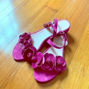 Taryn Rose Floral Magenta Sandals